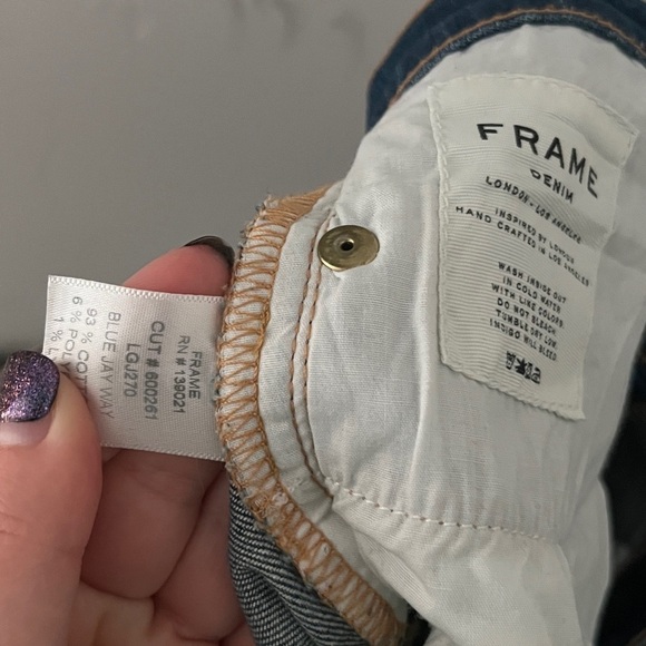 FRAME Denim Women's Le Garcon Ripped Distressed Cuffed Blue Jeans Size 31 - Picture 7 of 11